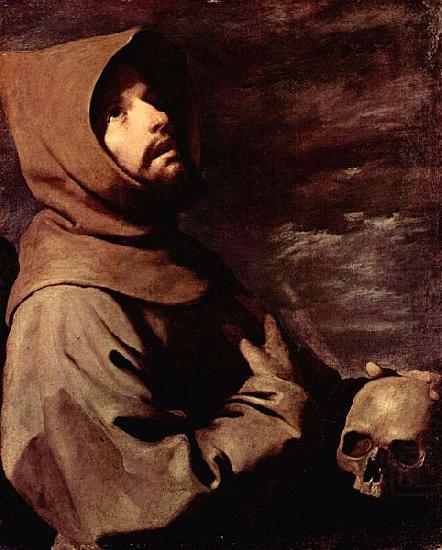 Francisco de Zurbaran Meditierender Hl. Franziskus mit Totenschadel china oil painting image